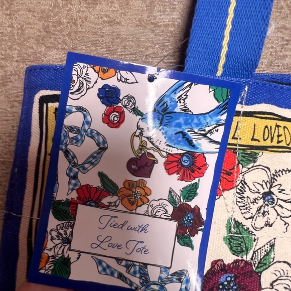 BRIGHTON CANVAS TOTE BAG "TIED WITH LOVE" BRAND NEW - Picture 5 of 14